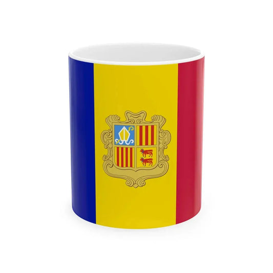 Flag of Andorra 1959-1971 (Andorra) White Coffee Mug 11oz - Go Mug Yourself