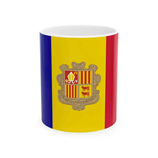 Flag of Andorra 3-2 (Andorra) White Coffee Mug 11oz - Go Mug Yourself