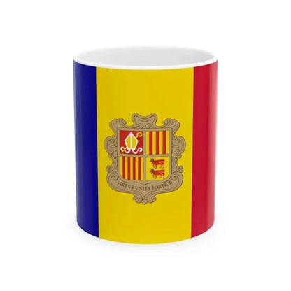 Flag of Andorra (Andorra) White Coffee Mug 11oz - Go Mug Yourself