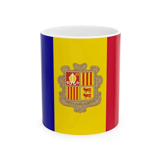 Flag of Andorra (Andorra) White Coffee Mug 11oz - Go Mug Yourself