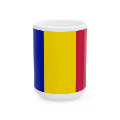Flag of Andorra civil (Andorra) White Coffee Mug 15oz - Go Mug Yourself