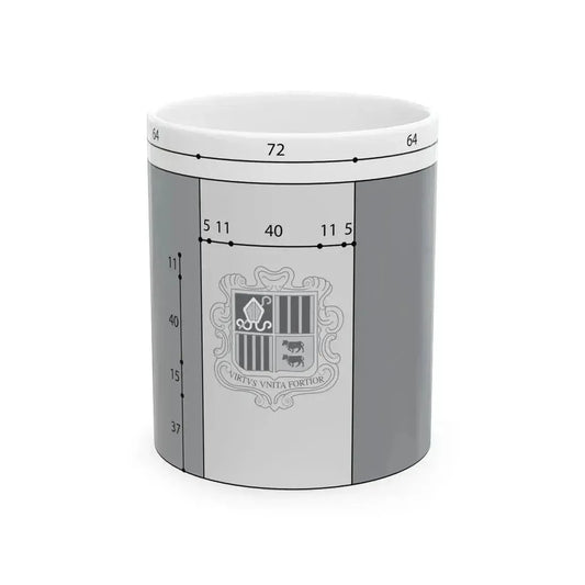Flag of Andorra construction (Andorra) White Coffee Mug 11oz - Go Mug Yourself