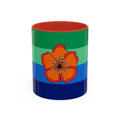Flag of Angaur Palau - Accent Coffee Mug 11oz Red - Go Mug Yourself