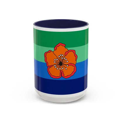 Flag of Angaur Palau - Accent Coffee Mug 15oz Navy - Go Mug Yourself
