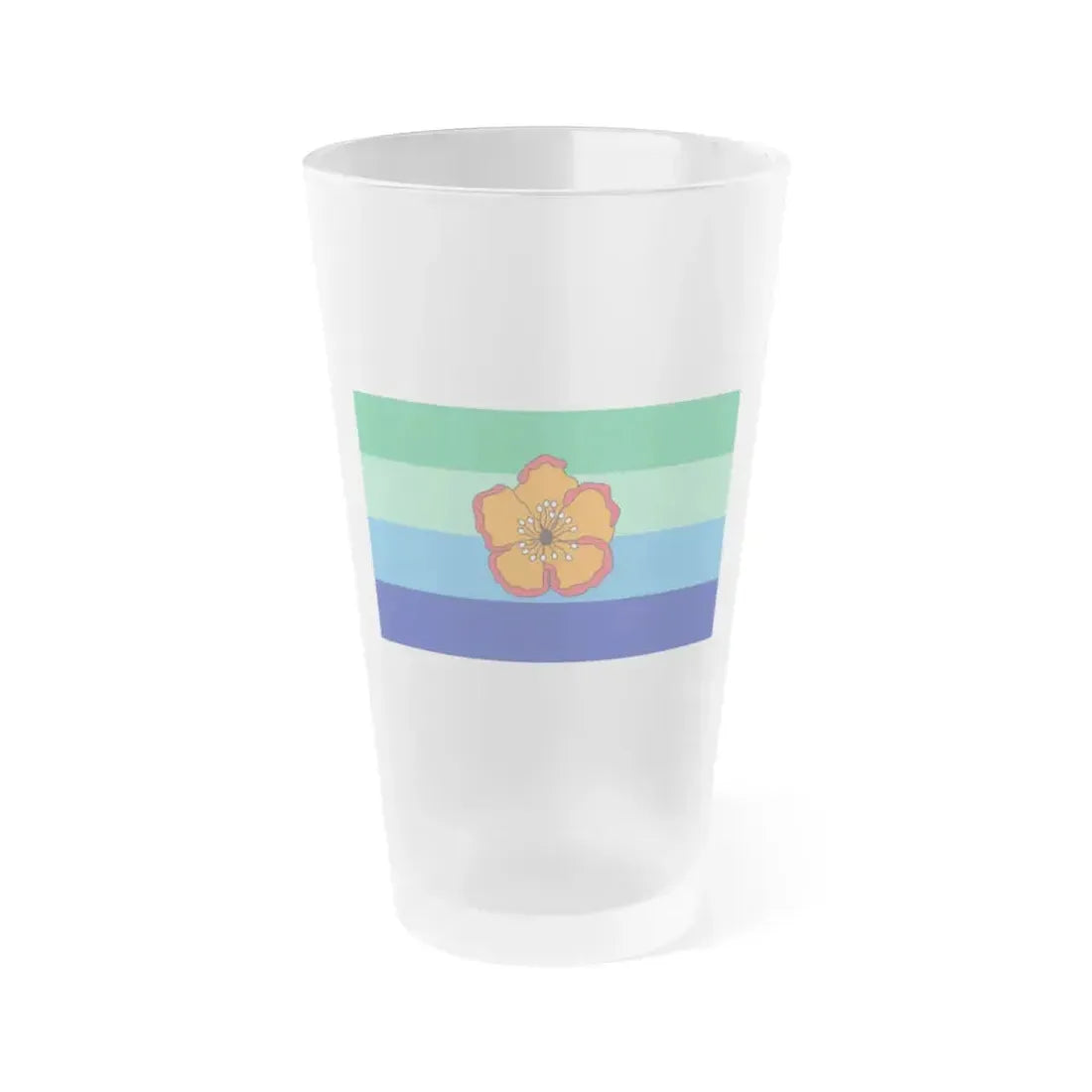 Flag of Angaur Palau - Frosted Pint Glass 16oz 16oz Frosted - Go Mug Yourself
