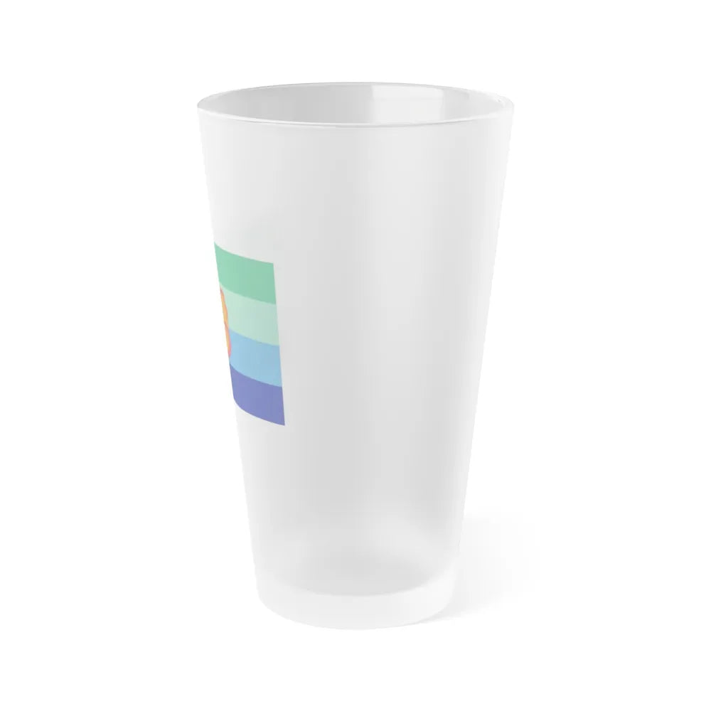 Flag of Angaur Palau - Frosted Pint Glass 16oz-Go Mug Yourself