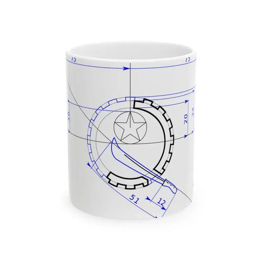 Flag of Angola Construction (Angola) White Coffee Mug 11oz - Go Mug Yourself