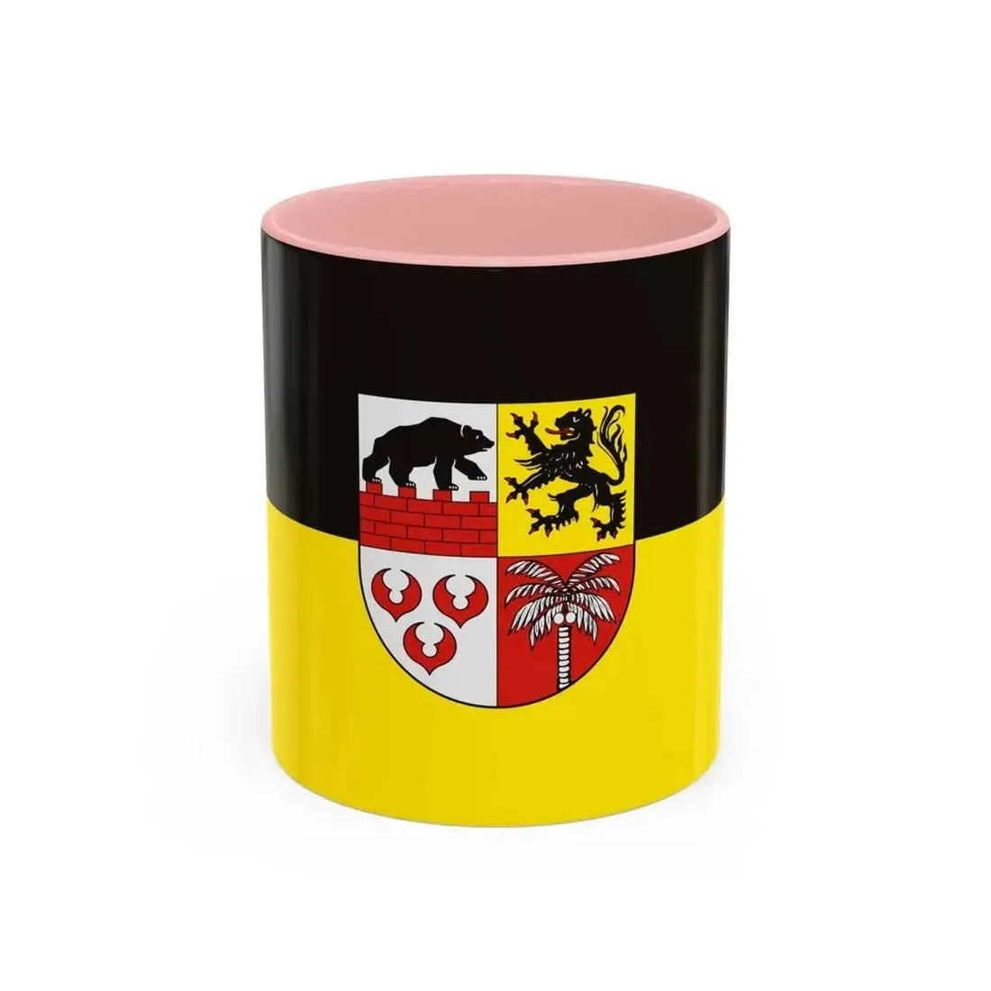 Flag of Anhalt Bitterfeld Germany - Accent Coffee Mug 11oz Pink - Go Mug Yourself
