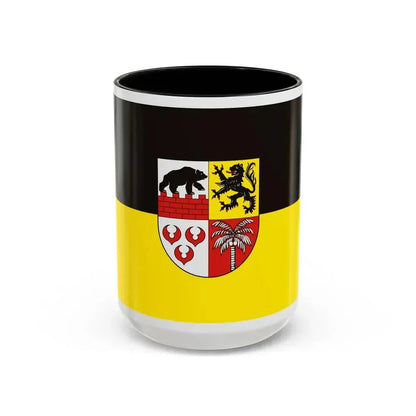 Flag of Anhalt Bitterfeld Germany - Accent Coffee Mug 15oz Black - Go Mug Yourself