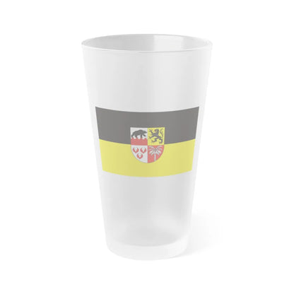 Flag of Anhalt Bitterfeld Germany - Frosted Pint Glass 16oz-16oz-Frosted-Go Mug Yourself