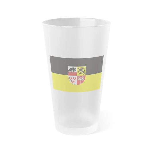 Flag of Anhalt Bitterfeld Germany - Frosted Pint Glass 16oz-16oz-Frosted-Go Mug Yourself