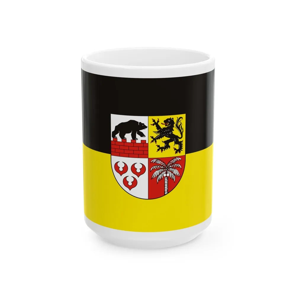 Flag of Anhalt Bitterfeld Germany - White Coffee Mug-15oz-Go Mug Yourself