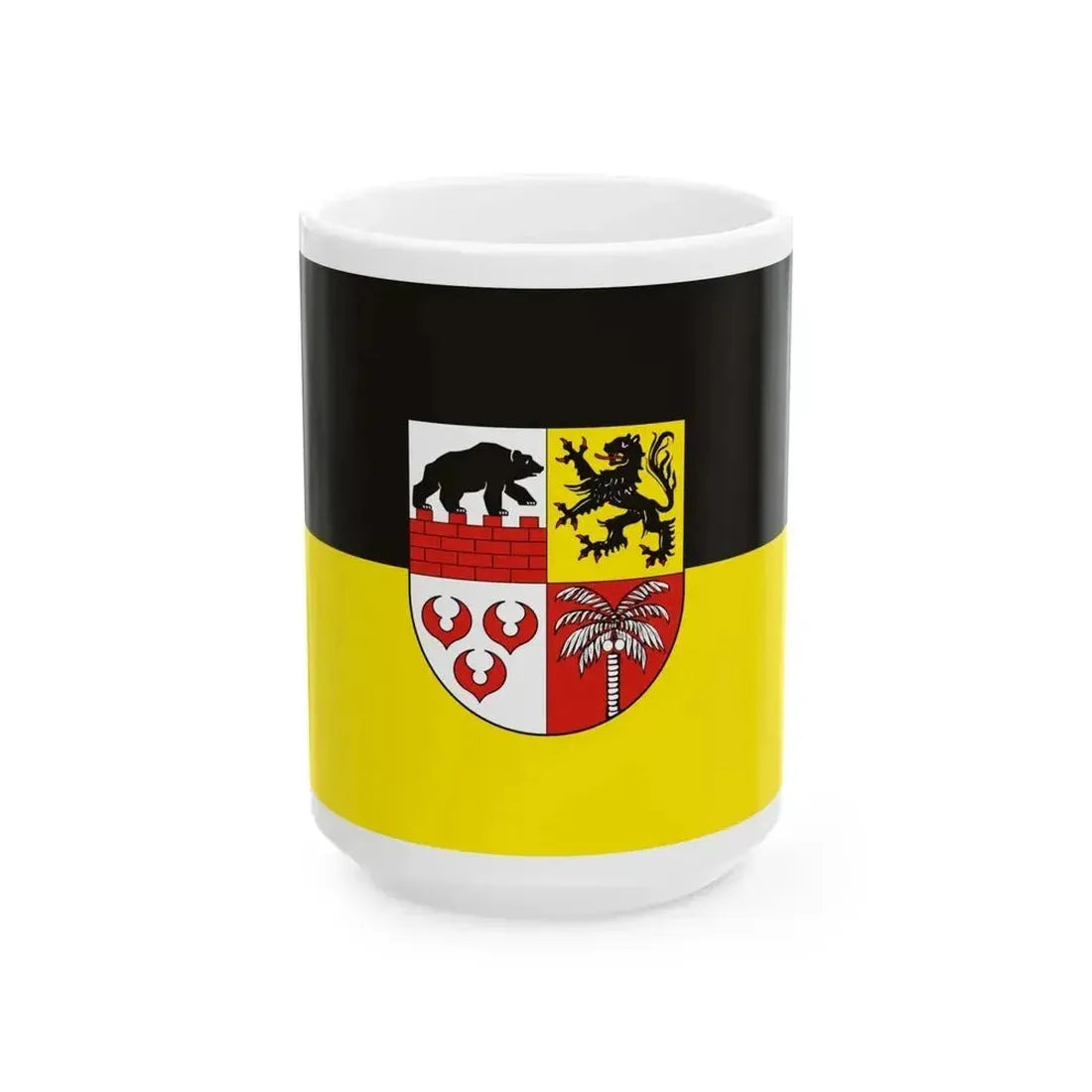 Flag of Anhalt Bitterfeld Germany - White Coffee Mug 15oz - Go Mug Yourself