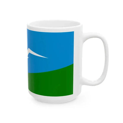 Flag of Anivsky rayon Sakhalin oblast (Russia) White Coffee Mug - Go Mug Yourself