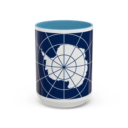 Flag of Antarctic Treaty - Accent Coffee Mug 15oz Light Blue - Go Mug Yourself