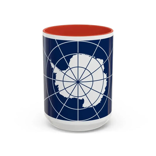 Flag of Antarctic Treaty - Accent Coffee Mug 15oz Red - Go Mug Yourself
