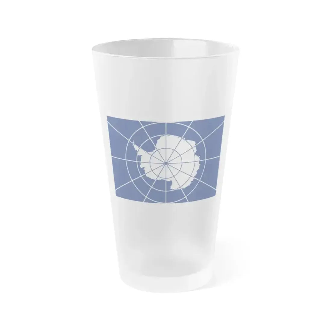 Flag of Antarctic Treaty - Frosted Pint Glass 16oz 16oz Frosted - Go Mug Yourself
