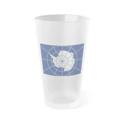 Flag of Antarctic Treaty - Frosted Pint Glass 16oz 16oz Frosted - Go Mug Yourself