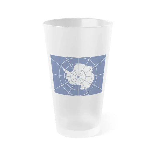 Flag of Antarctic Treaty - Frosted Pint Glass 16oz 16oz Frosted - Go Mug Yourself