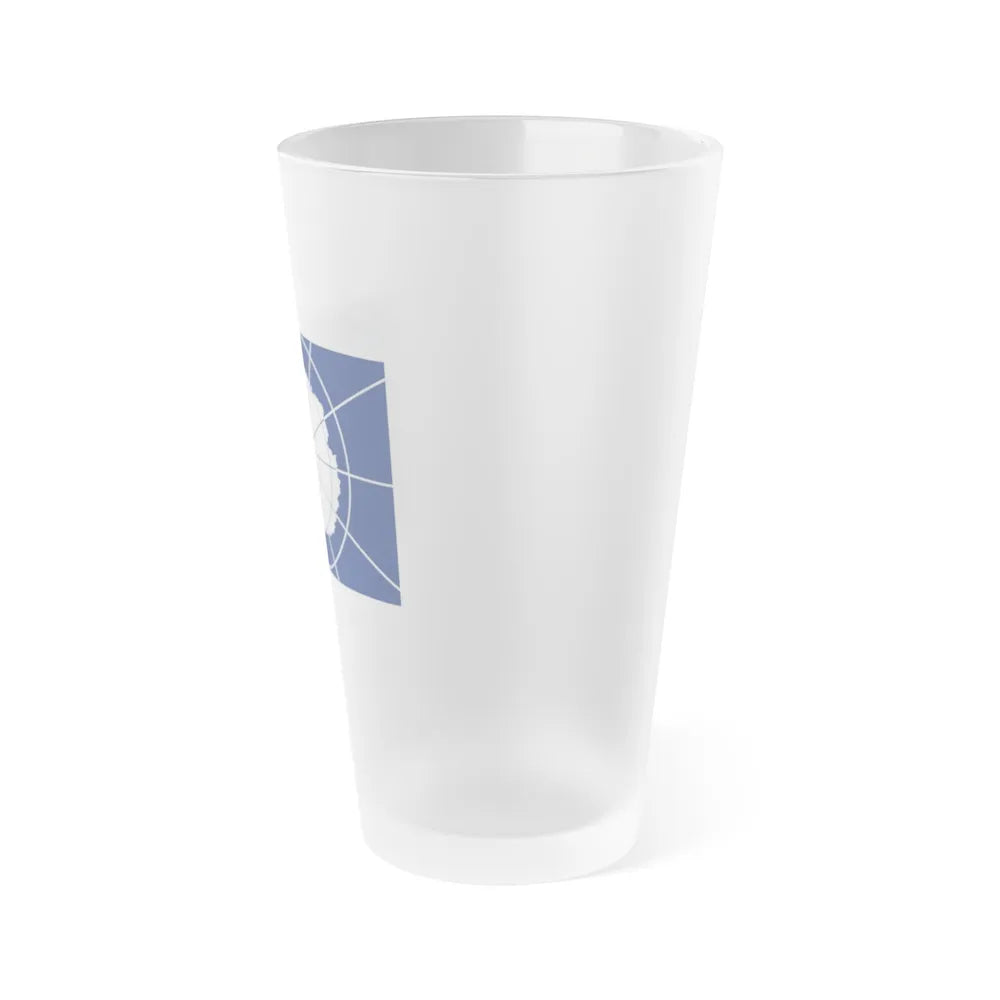 Flag of Antarctic Treaty - Frosted Pint Glass 16oz-Go Mug Yourself