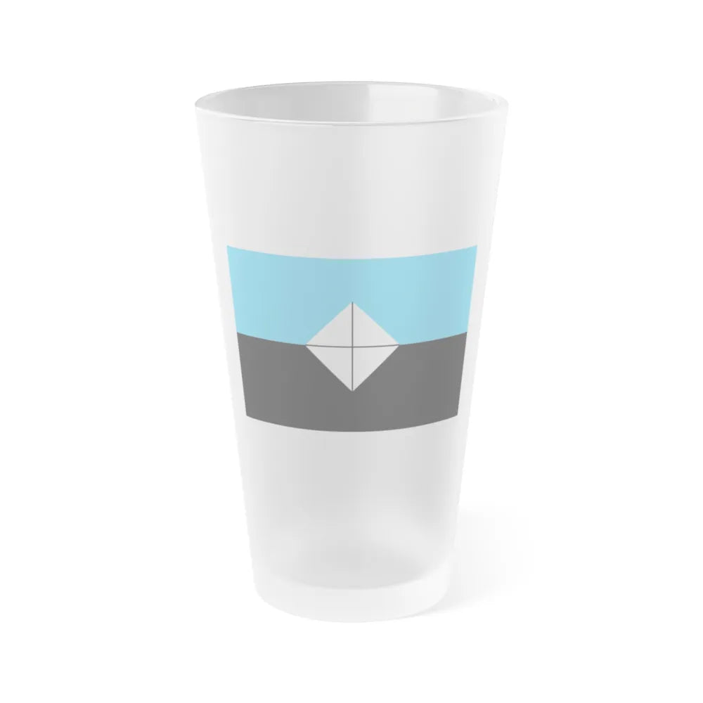 Flag of Antarctic Vexillological Association - Frosted Pint Glass 16oz-16oz-Frosted-Go Mug Yourself