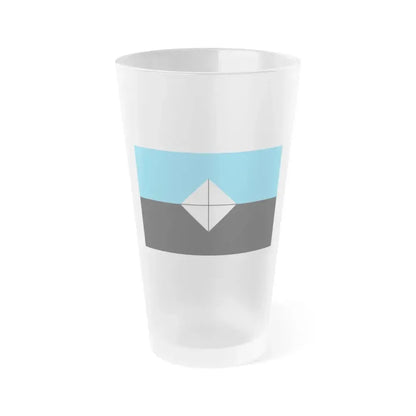 Flag of Antarctic Vexillological Association - Frosted Pint Glass 16oz 16oz Frosted - Go Mug Yourself