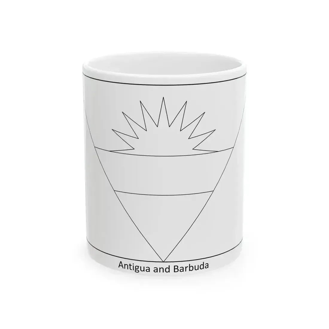 Flag of Antigua and Barbuda colouring page (Antigua and Barbuda) White Coffee Mug 11oz - Go Mug Yourself