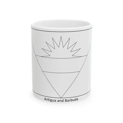 Flag of Antigua and Barbuda colouring page (Antigua and Barbuda) White Coffee Mug 11oz - Go Mug Yourself