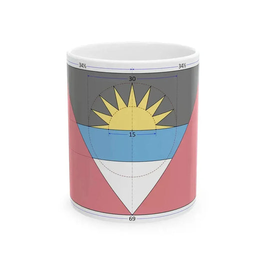 Flag of Antigua and Barbuda construction sheet (Antigua and Barbuda) White Coffee Mug 11oz - Go Mug Yourself