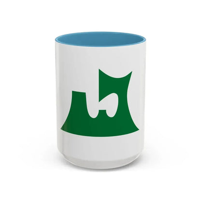 Flag of Aomori Prefecture Japan - Accent Coffee Mug 15oz Light Blue - Go Mug Yourself