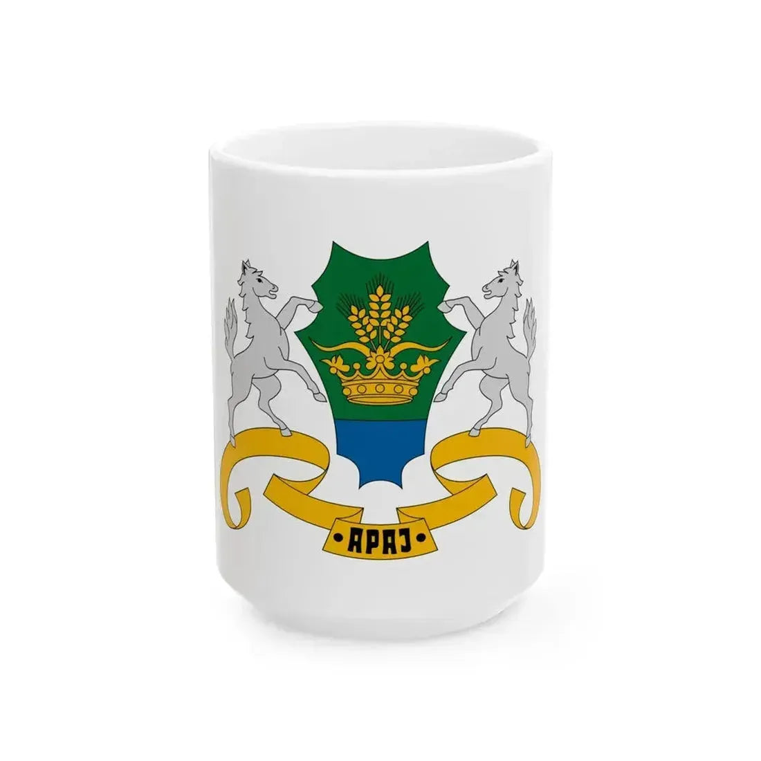 Flag of Apaj (Hungary) White Coffee Mug 15oz - Go Mug Yourself