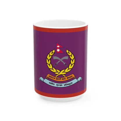 Flag of APF Nepal - No. 3 Gadhimai Brigade (Nepal) White Coffee Mug 15oz - Go Mug Yourself