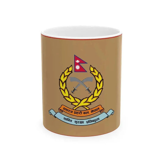 Flag of APF Nepal - No. 5 Bindabasini Brigade (Nepal) White Coffee Mug 11oz - Go Mug Yourself