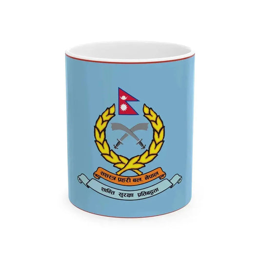 Flag of APF Nepal - No. 6 Maheshwori Brigade (Nepal) White Coffee Mug 11oz - Go Mug Yourself