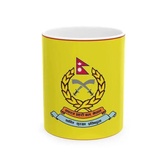 Flag of APF Nepal - No. 7 Baiddhanath Brigade (Nepal) White Coffee Mug 11oz - Go Mug Yourself