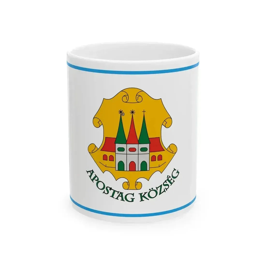 Flag of Apostag (Hungary) White Coffee Mug 11oz - Go Mug Yourself