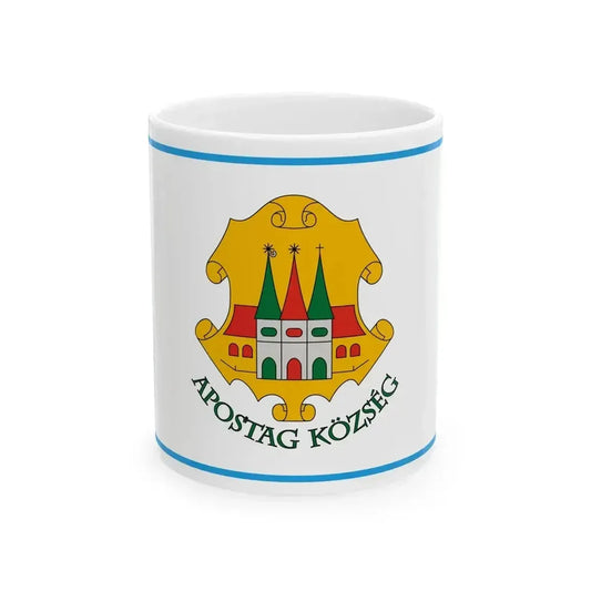 Flag of Apostag (Hungary) White Coffee Mug 11oz - Go Mug Yourself