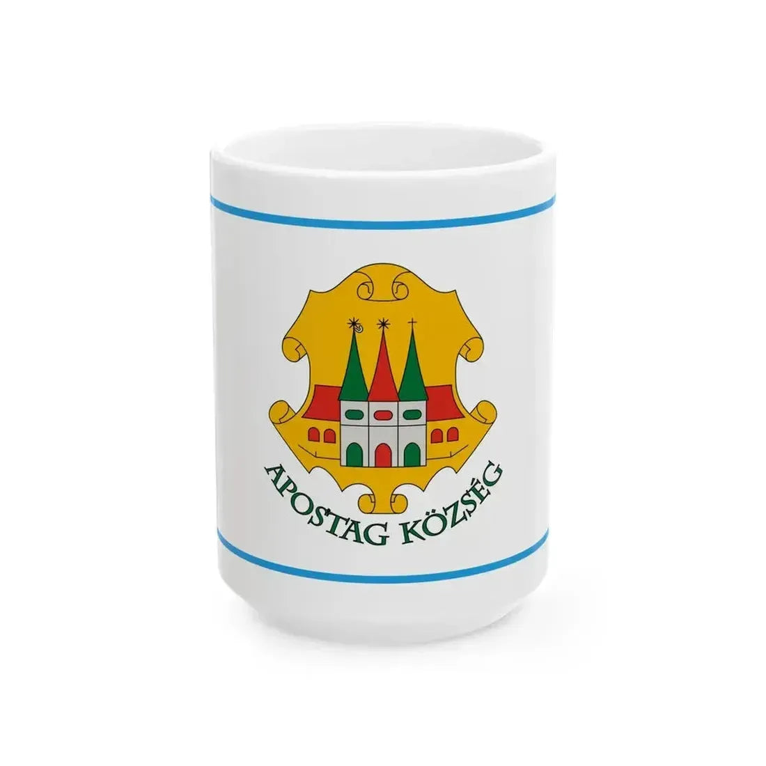 Flag of Apostag (Hungary) White Coffee Mug 15oz - Go Mug Yourself