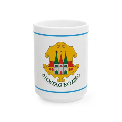 Flag of Apostag (Hungary) White Coffee Mug 15oz - Go Mug Yourself