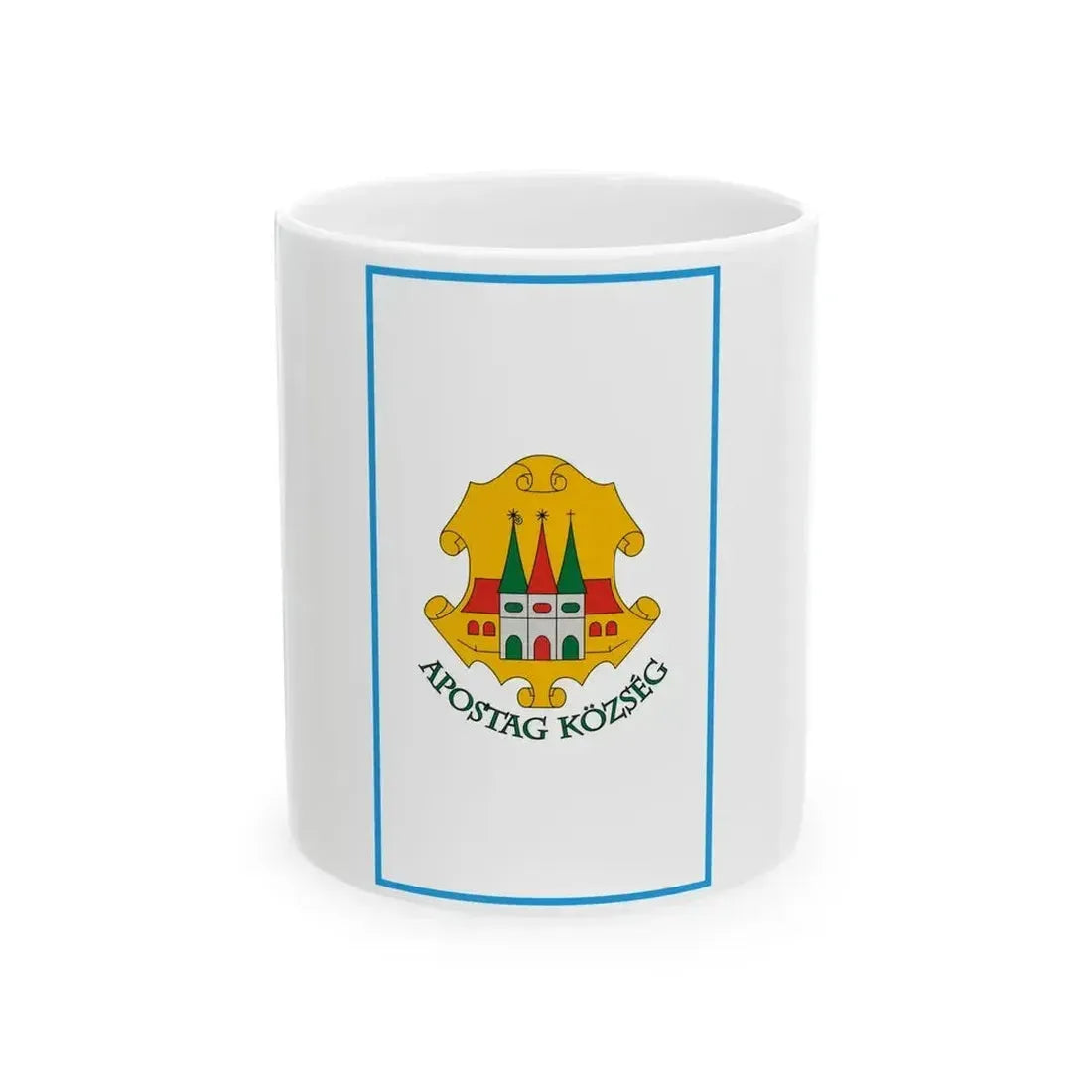 Flag of Apostag vertical (Hungary) White Coffee Mug 11oz - Go Mug Yourself