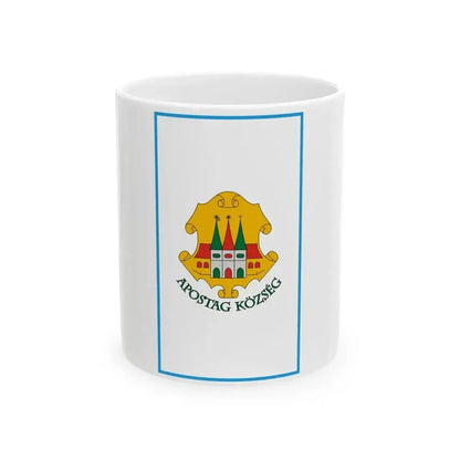 Flag of Apostag vertical (Hungary) White Coffee Mug 11oz - Go Mug Yourself