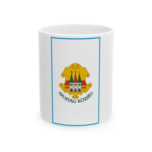 Flag of Apostag vertical (Hungary) White Coffee Mug 11oz - Go Mug Yourself