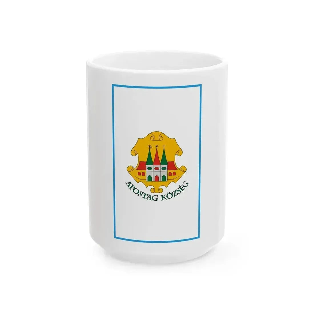 Flag of Apostag vertical (Hungary) White Coffee Mug 15oz - Go Mug Yourself