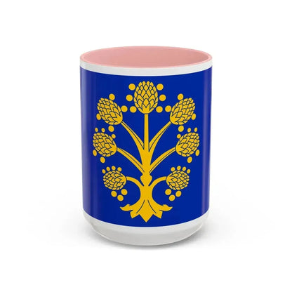 Flag of Appleby in Westmorland UK - Accent Coffee Mug 15oz Pink - Go Mug Yourself
