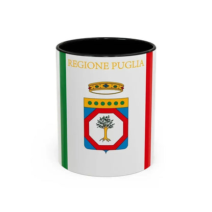 Flag of Apulia Italy - Accent Coffee Mug 11oz Black - Go Mug Yourself