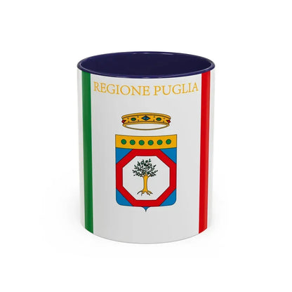 Flag of Apulia Italy - Accent Coffee Mug 11oz Navy - Go Mug Yourself