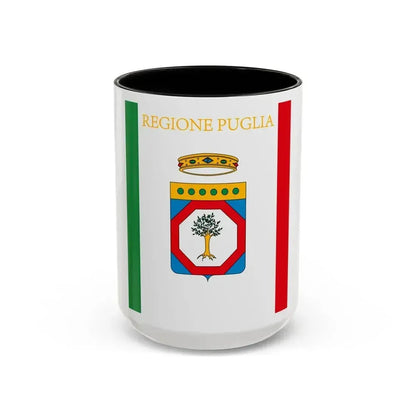 Flag of Apulia Italy - Accent Coffee Mug 15oz Black - Go Mug Yourself