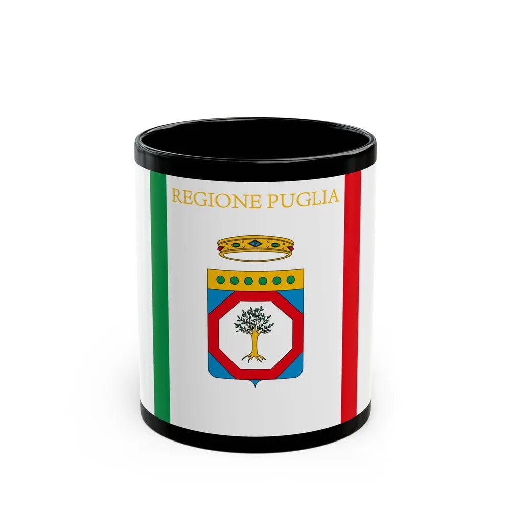 Flag of Apulia Italy - Black Coffee Mug-11oz-Go Mug Yourself