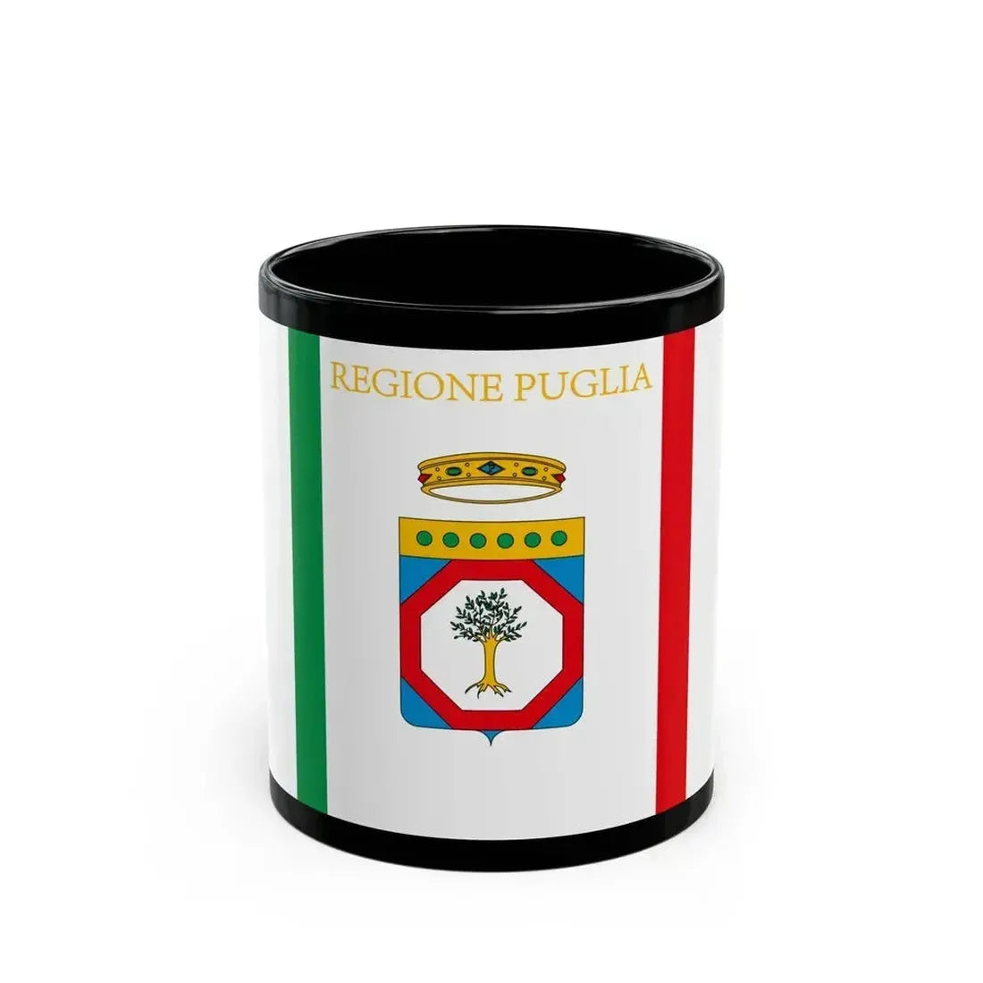 Flag of Apulia Italy - Black Coffee Mug 11oz - Go Mug Yourself