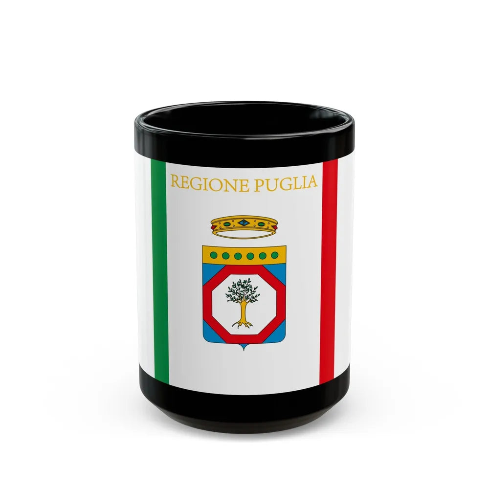 Flag of Apulia Italy - Black Coffee Mug-15oz-Go Mug Yourself